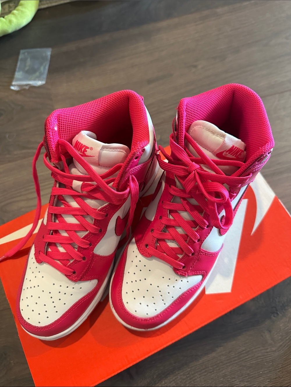 Nike Women’s High-Top Sneakers in Hot Pink and White